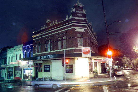 Ghosts of Sydney’s past live music scene remain strewn around the city, such as the derelict Hopetoun in Surry Hills, pictured in 2001.