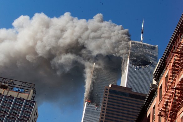 After the second plane hit, I left my apartment with our passports. I left a message on the answering machine that I was safe.