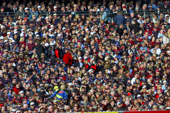 The crowd at the 2000 grand final, which was played on September 2 to accommodate the Sydney Olympics.