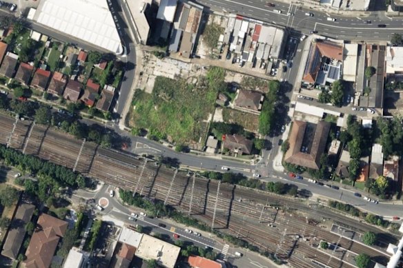 An aerial view of the land cleared in Homebush.