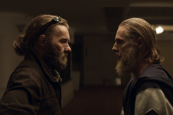 Sean Harris, right, with Joel Edgerton in <i>The Stranger</i>.