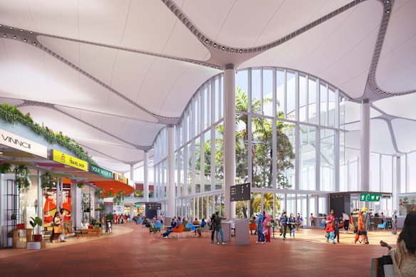 An artist’s impression of the soon-to-open Noida International Airport.