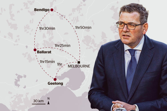 Premier Daniel Andrews and initial host venues for the 2026 Commonwealth Games.