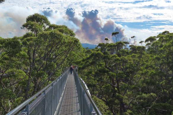 A bushfire emergency warning is in place in Walpole and Denmark. 