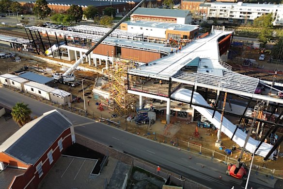 The new Midland Train Station under construction last year.