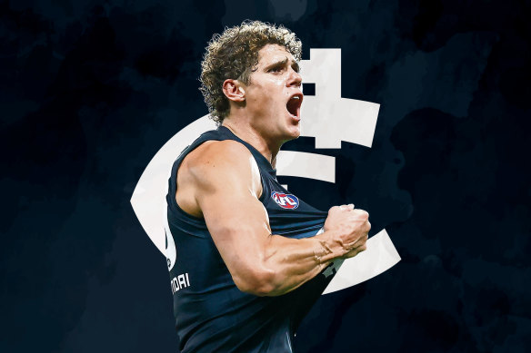 Athletic forward Charllie Curnow has been a shinning light despite Carlton’s dismal opening half of the season.