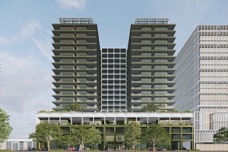 A render of Local: Residential’s planned $370 million build-to-rent project in South Melbourne.