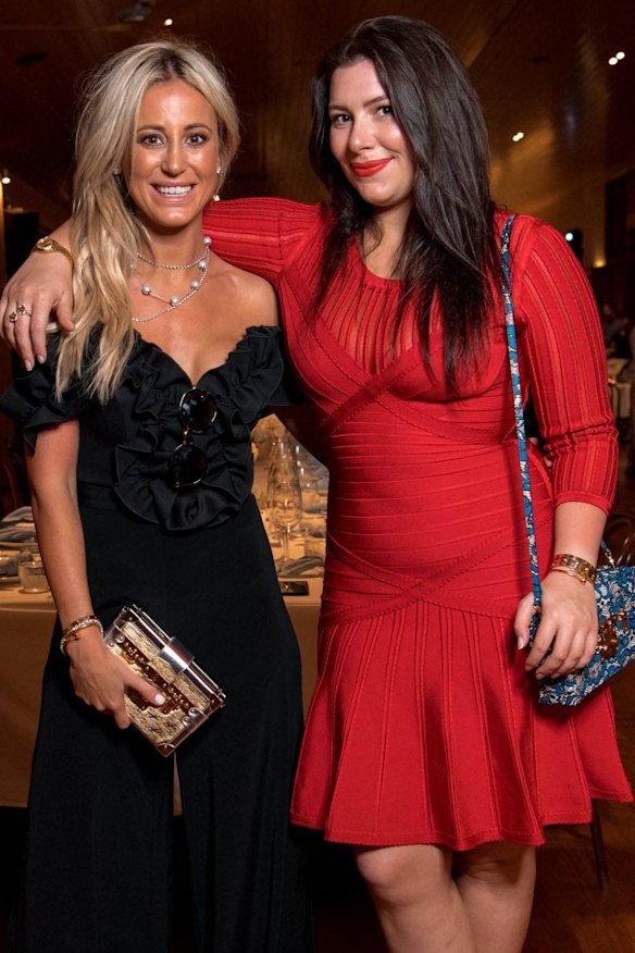 Roxy Jacenko, left, with Francesca Packer Barham on Hamilton Island.