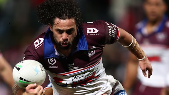 Manly forward Josh Aloiai is in England for the World Cup with Samoa.