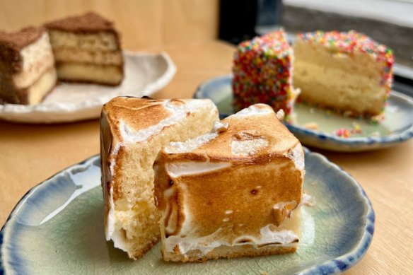 Yuzu meringue lamington at Tokyo Lamington.