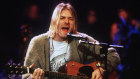 Kurt Cobain of Nirvana played the guitar during the taping of MTV Unplugged in 1993.