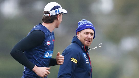 Demons coach Simon Goodwin at Melbourne training on Friday.