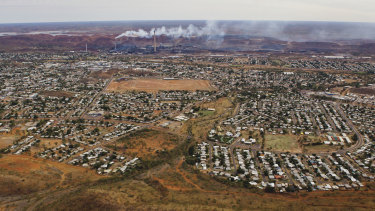 An aerial view of Mount Isa. Legend International owned 100 per cent of shares in Paradise Phosphate which owns a major deposit outside of Mount Isa. 