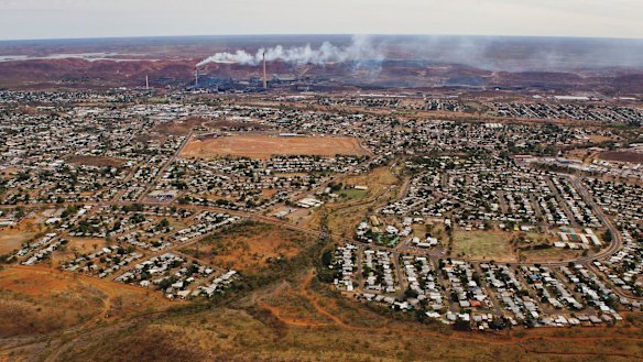 An aerial view of Mount Isa. Legend International owned 100 per cent of shares in Paradise Phosphate which owns a major deposit outside of Mount Isa. 