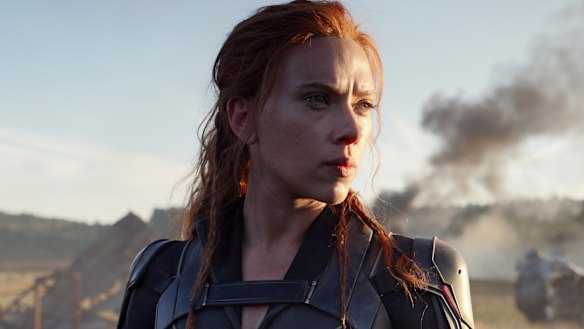 Out in April: Scarlett Johansson in Black Widow.