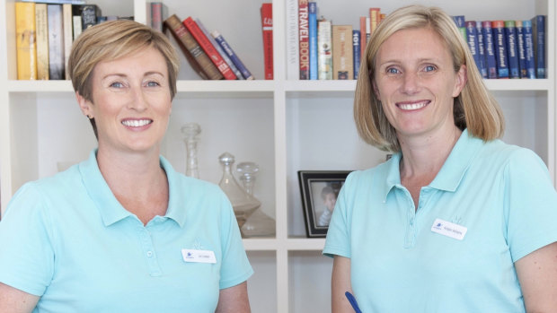Jo Lister (L) and Kristen Adnams, founders of pre-moving cleaners Springtime Services.