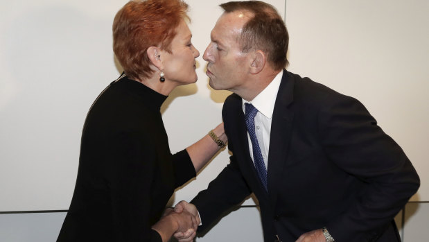 Tony Abbott launches Pauline Hanson's book on Tuesday.