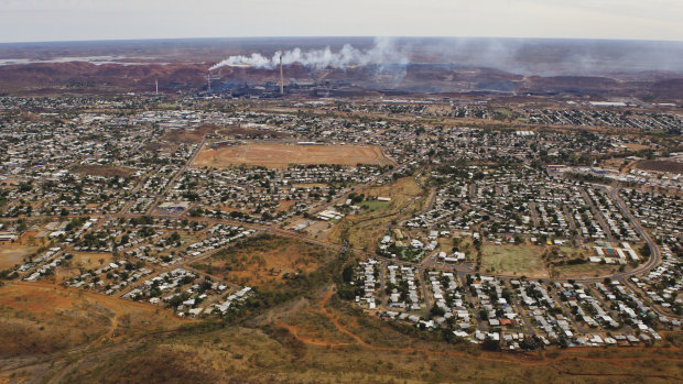 An aerial view of Mount Isa. Legend International owned 100 per cent of shares in Paradise Phosphate which owns a major deposit outside of Mount Isa. 