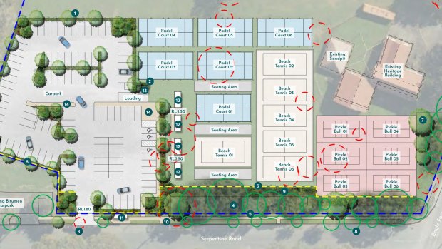 The initial plan for Pinkenba Sports Precinct.