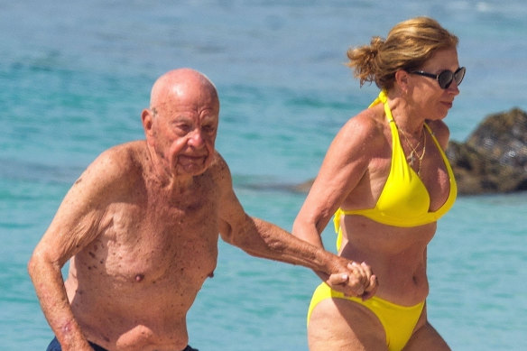 Rupert Murdoch with wife-to-be  Ann-Lesley Smith.