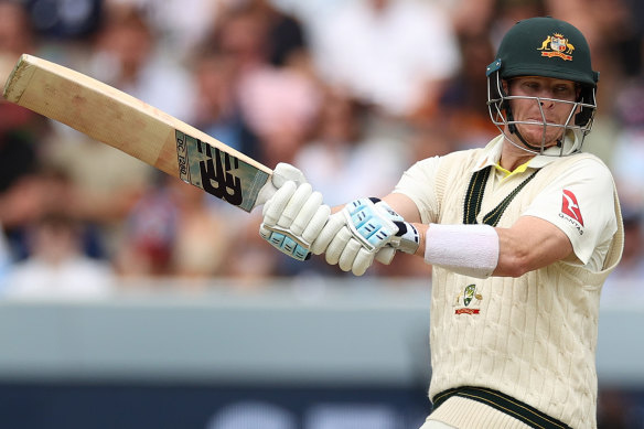 Steve Smith hooks a short ball at Lord’s in 2023.