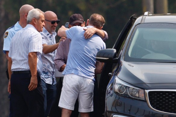 Eddie Obeid was escorted from the prison by corrective services officers where he was met by his sons and lawyer.