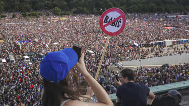 Protests against the Czech Prime Minister.