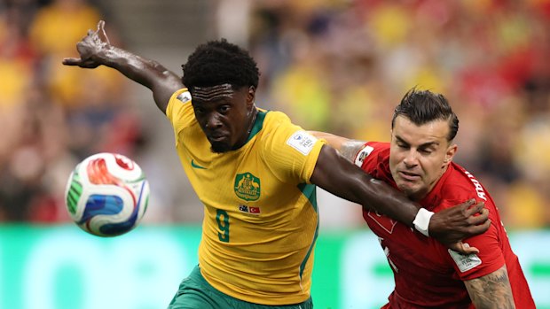 Mohamed Toure in action against Turkey.