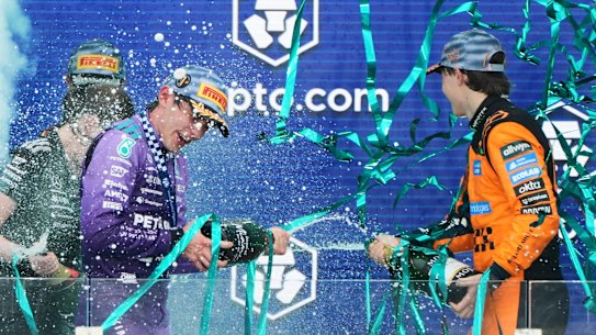 Oscar Piastri and teen sensation Kimi Antonelli on the podium 