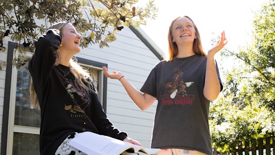 HSC students Lucy Karis and Grace Phelan say their regular afternoon study club has kept them motivated.