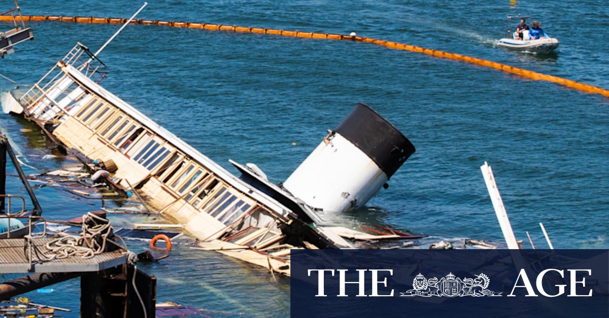 Baragoola ferry: Workers dismantle the former Manly ferry that sunk in Sydney Harbour at Waverton - Vimarsana News