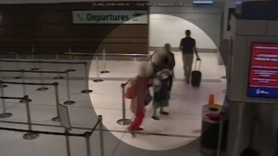 A Sydney man caught on CCTV threatening a woman and her child onto a flight to India from Sydney became the first person in Australia to be convicted for an exit human trafficking offence in 2021.