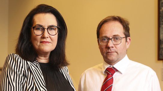 Senator Deborah O’Neill and Labor MP Daniel Mulino in Canberra on Wednesday. 