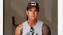 Ben Roberts-Smith outside a police station in NSW.