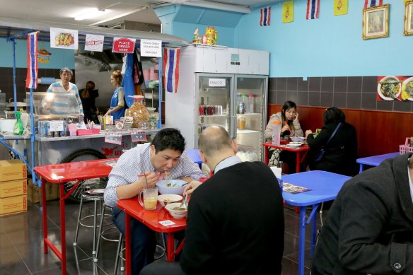 The original Soi 38 noodle cart, set up in the previous restaurant’s petite dining room.