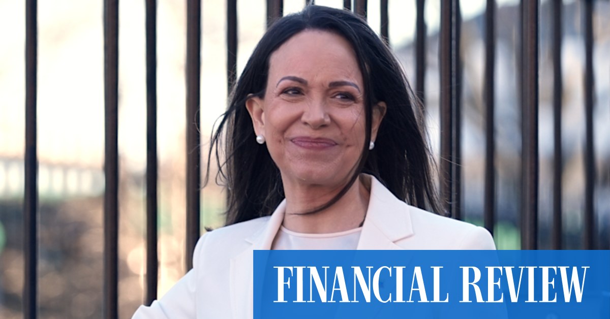 Venezuela’s Machado presents Trump with her Nobel Peace Prize