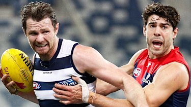 Patrick Dangerfield and Christian Petracca.