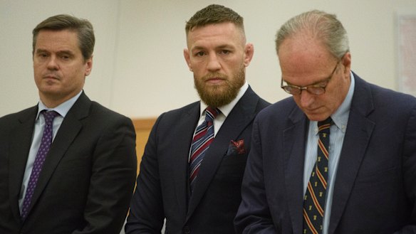 Conor McGregor appears in a Brooklyn court.