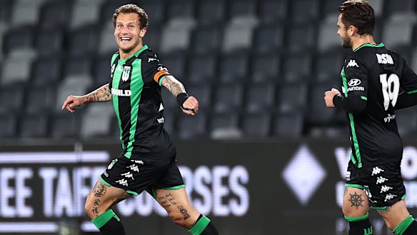 All class: Italian import Alessandro Diamanti (left) struck a superb free-kick to put Western United ahead.