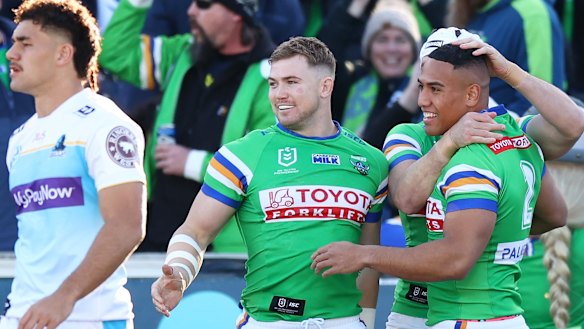 Albert Hopoate (far right) still has plenty to work on, according to his proud dad, John.