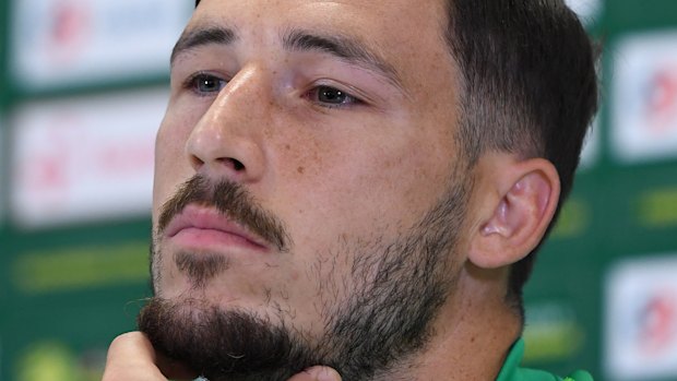 Mathew Leckie was asked a question about Araibi but was interrupted by officials.