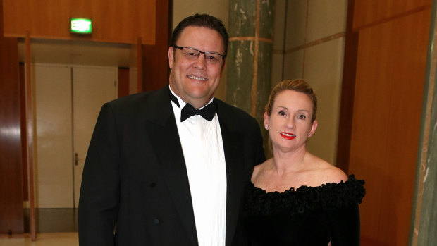 Immortal bolter: Glenn Lazarus and wife Tess at Parliament House in Canberra.