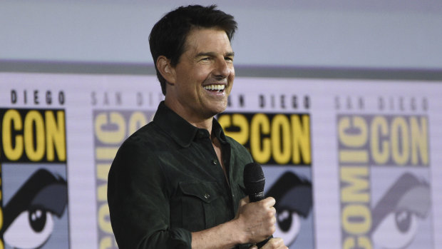 Tom Cruise presents a clip from Top Gun: Maverick on day one of Comic-Con.
