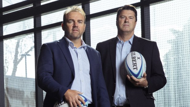 Rugby Australia CEO Andy Marinos, left, and chairman Hamish McLennan.