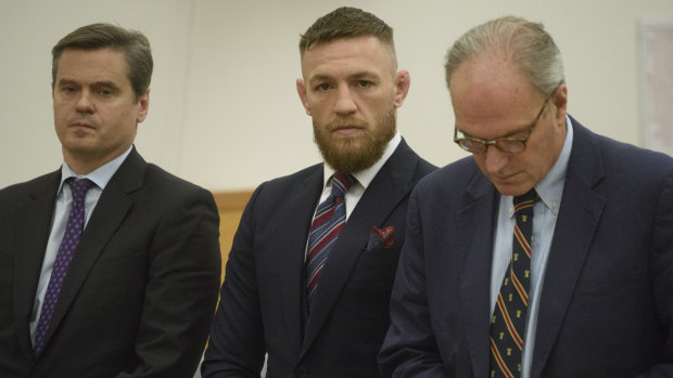 Conor McGregor appears in a Brooklyn court.