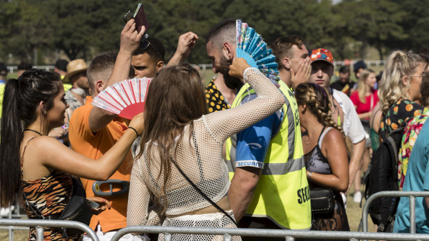 Revellers at the Electric Gardens music festival in Centennial Park  on Saturday.