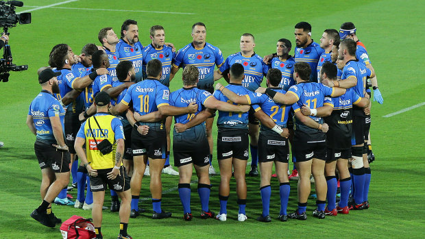 Force players form a huddle after their win over the Reds on Friday night.