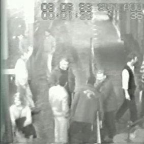 Jane Rimmer (bottom left corner) seen waiting outside The Continental Hotel just before she vanished. 