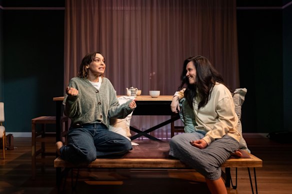 Carissa Lee (left) and Christina O’Neill play former housemates and friends in What’s Yours.