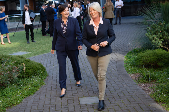 Deputy Labor leader Yasmin Catley (right) sacked the staffer involved shortly after Tuesday’s press conference. 
